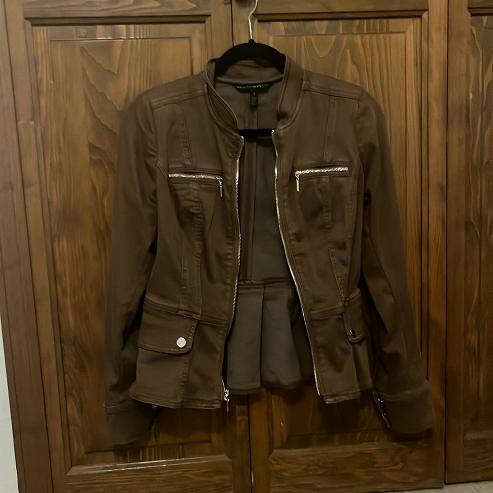 White House black market, brown jacket